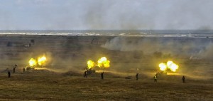 Trageri cu tunul antiaerian cal. 57 mm. Foto: Alex BĂLĂNESCU